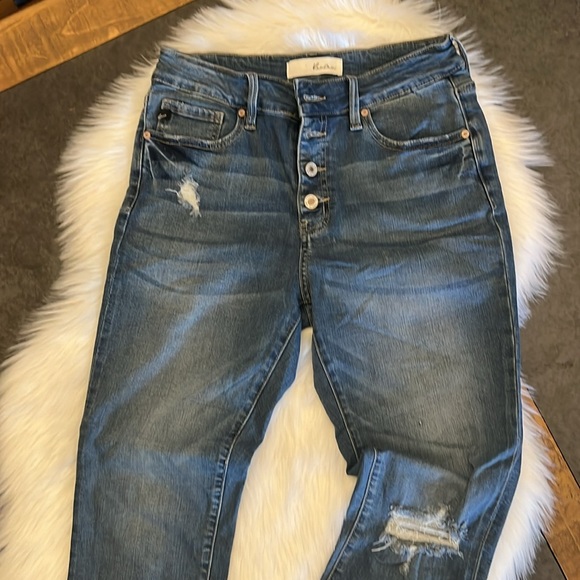 30 with 24 inseam KanCan high rise button fly skinny hemed - Picture 2 of 5